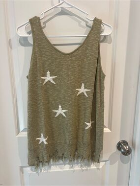 NWT Heyson Star Knit Fringe Top Size Large